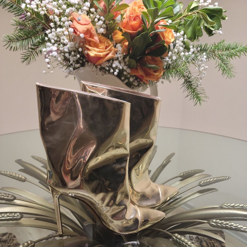 Alexander Vauthier silver metallic high heeled boots